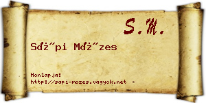 Sápi Mózes névjegykártya
